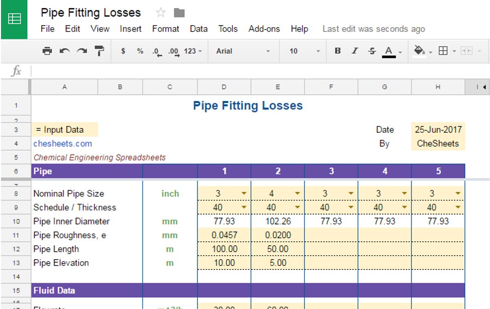Pipe Fitting Losses